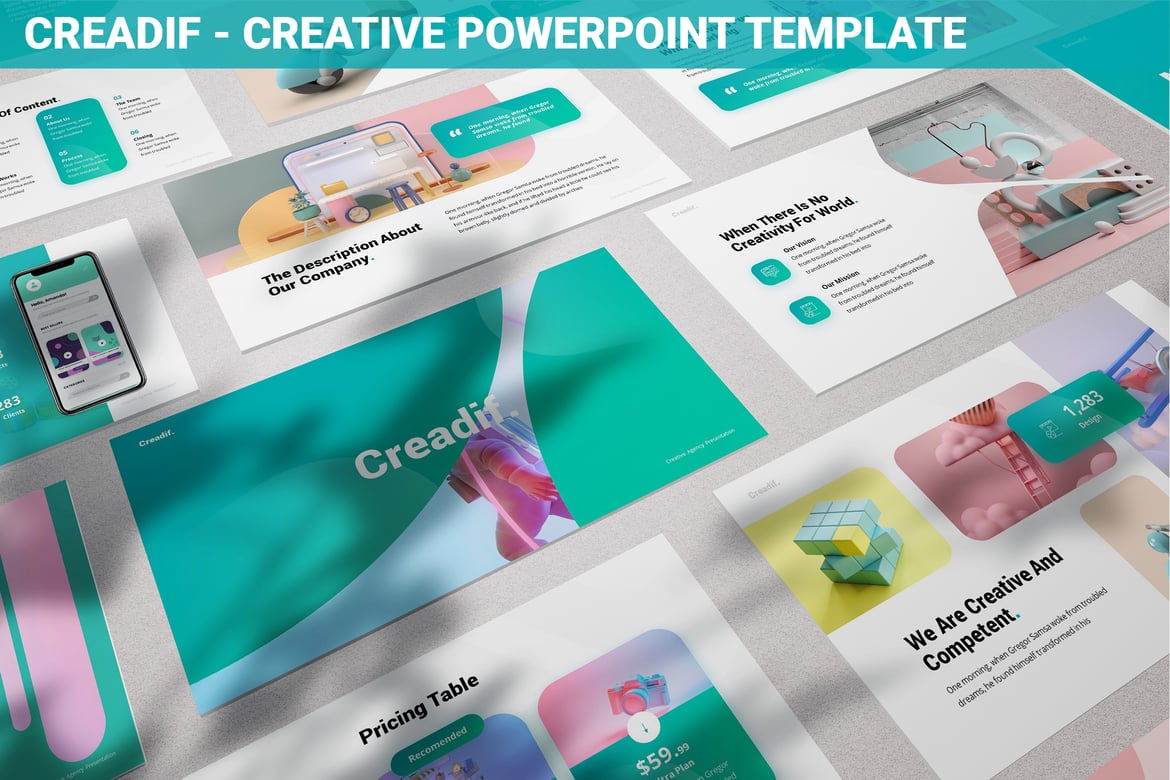 Creadif - Template Powerpoint Kreatif yang Modern