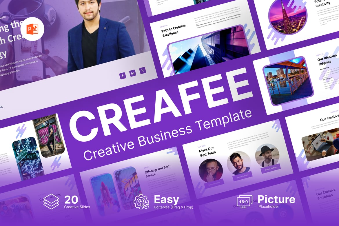 Creafee - Template Presentasi Powerpoint Kreatif untuk Bisnis