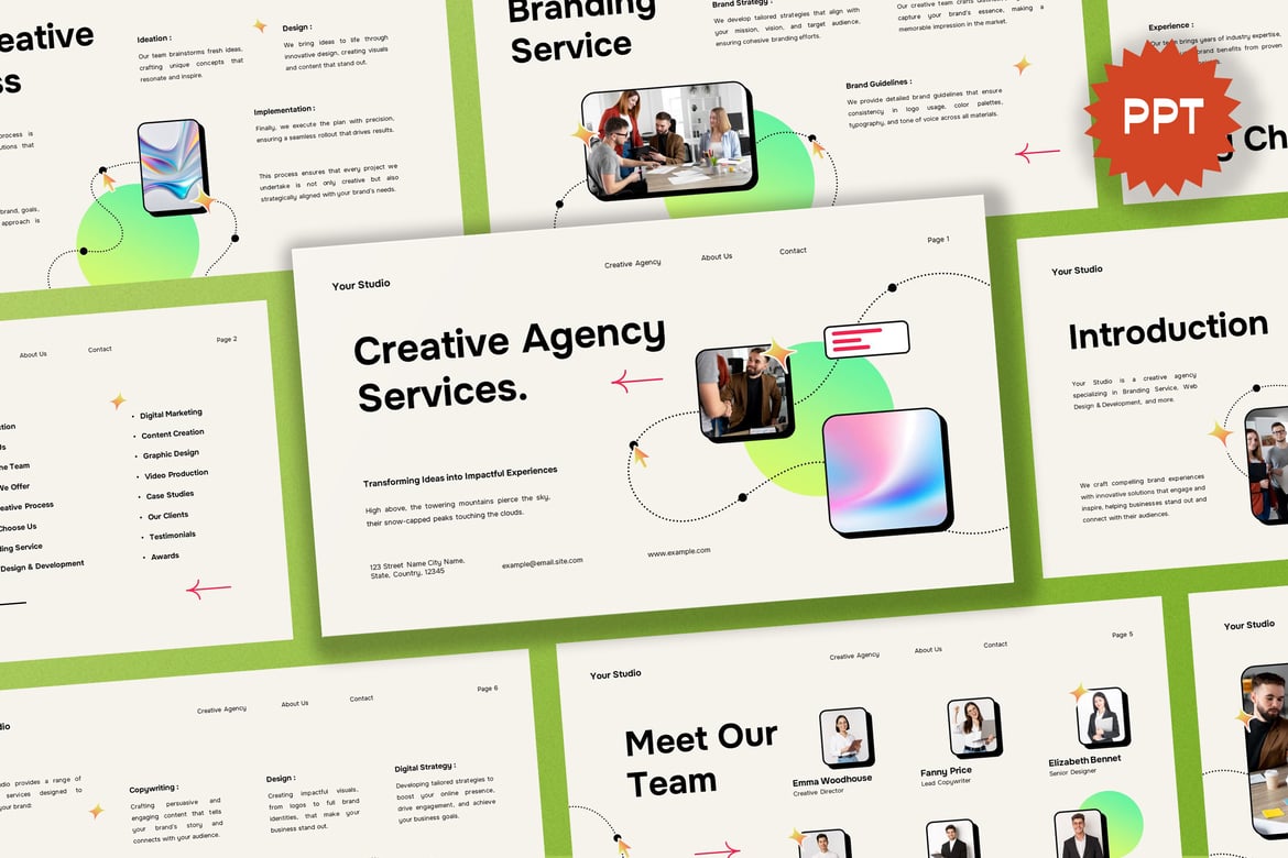 Template Presentasi Kreatif untuk Agensi - PowerPoint
