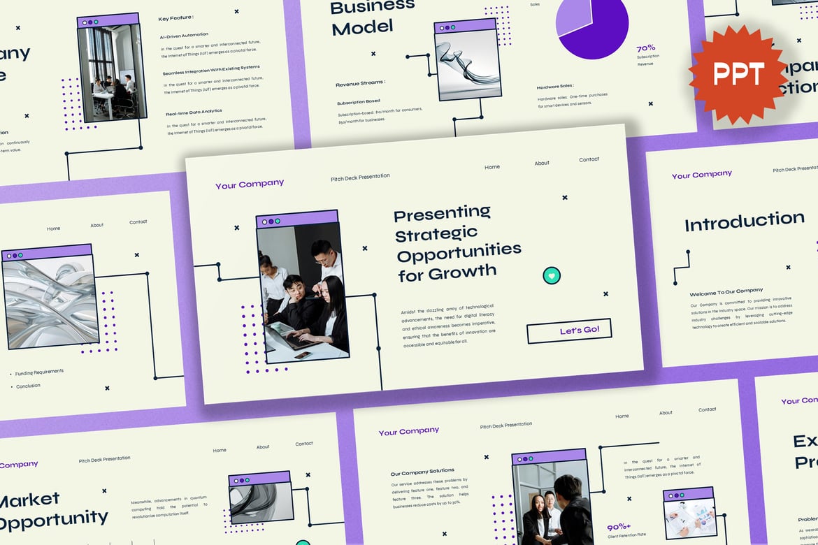 Template Presentasi PowerPoint Kreatif dari Cream Creative Company