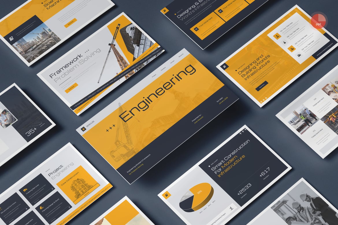 Template Presentasi Teknik Creaoze - PowerPoint yang Memukau