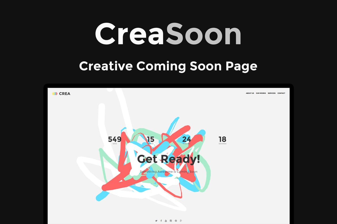 CreaSoon - Template Website Kreatif untuk Halaman Coming Soon