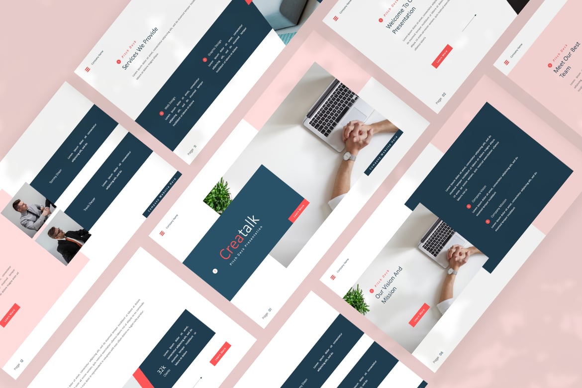 Creatalk — Template PowerPoint Pitch Deck yang Menarik dan Profesional