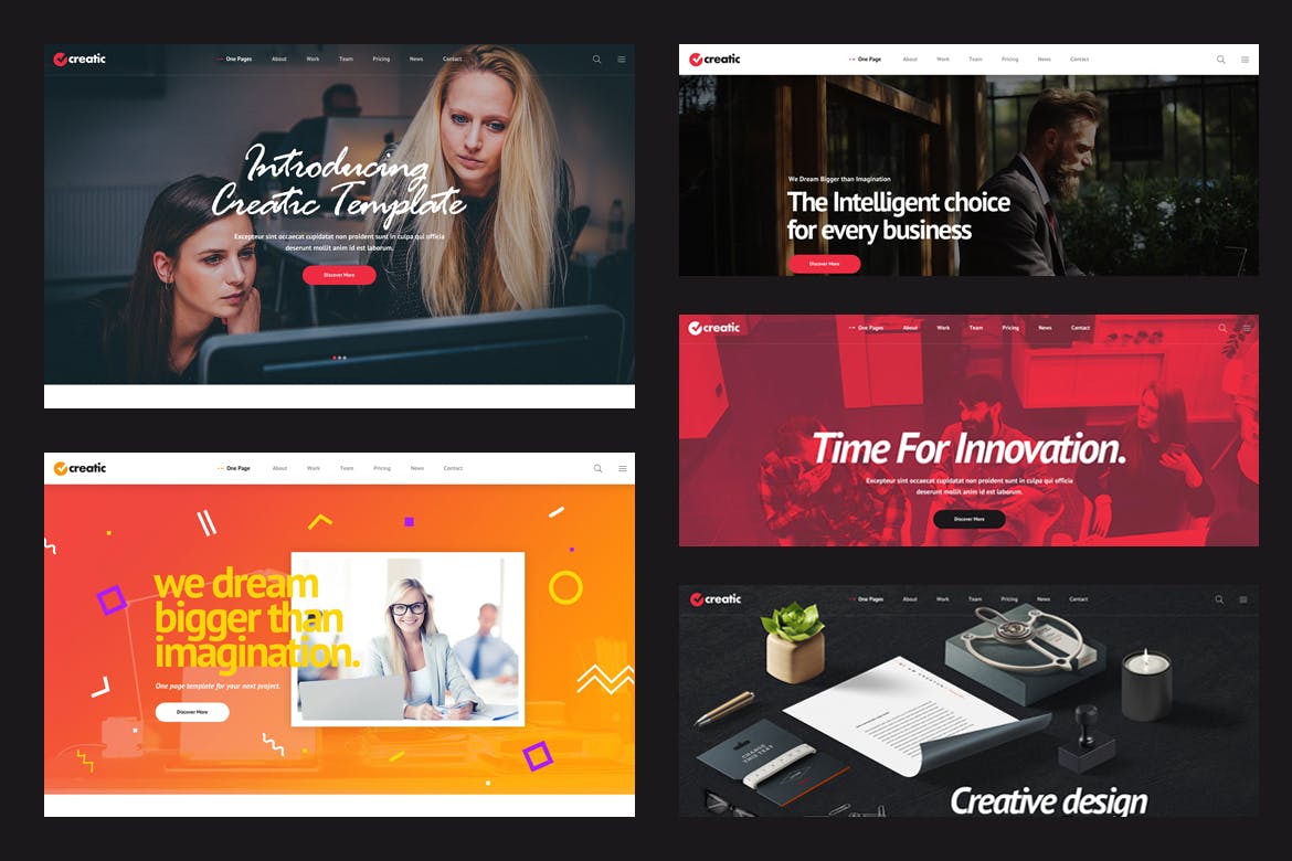 Creatic - Template Website Parallax Satu Halaman yang Kreatif