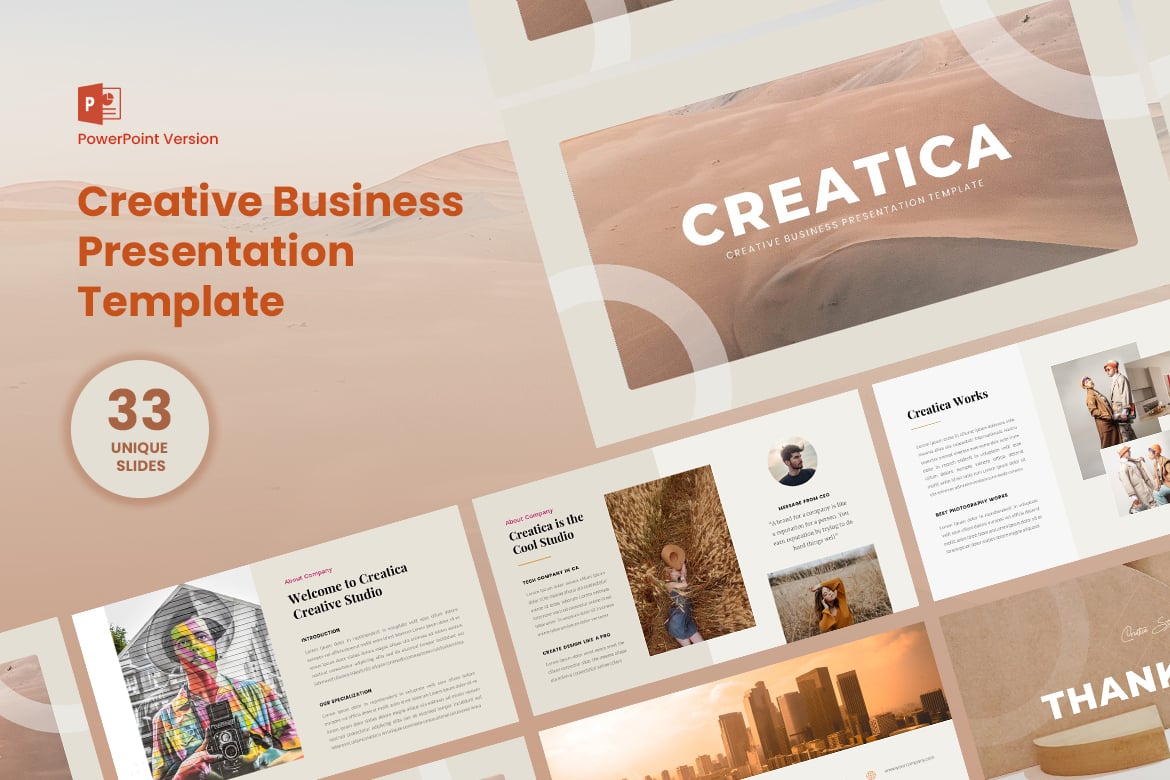 Creatica – Template PowerPoint Bisnis Kreatif yang Menarik