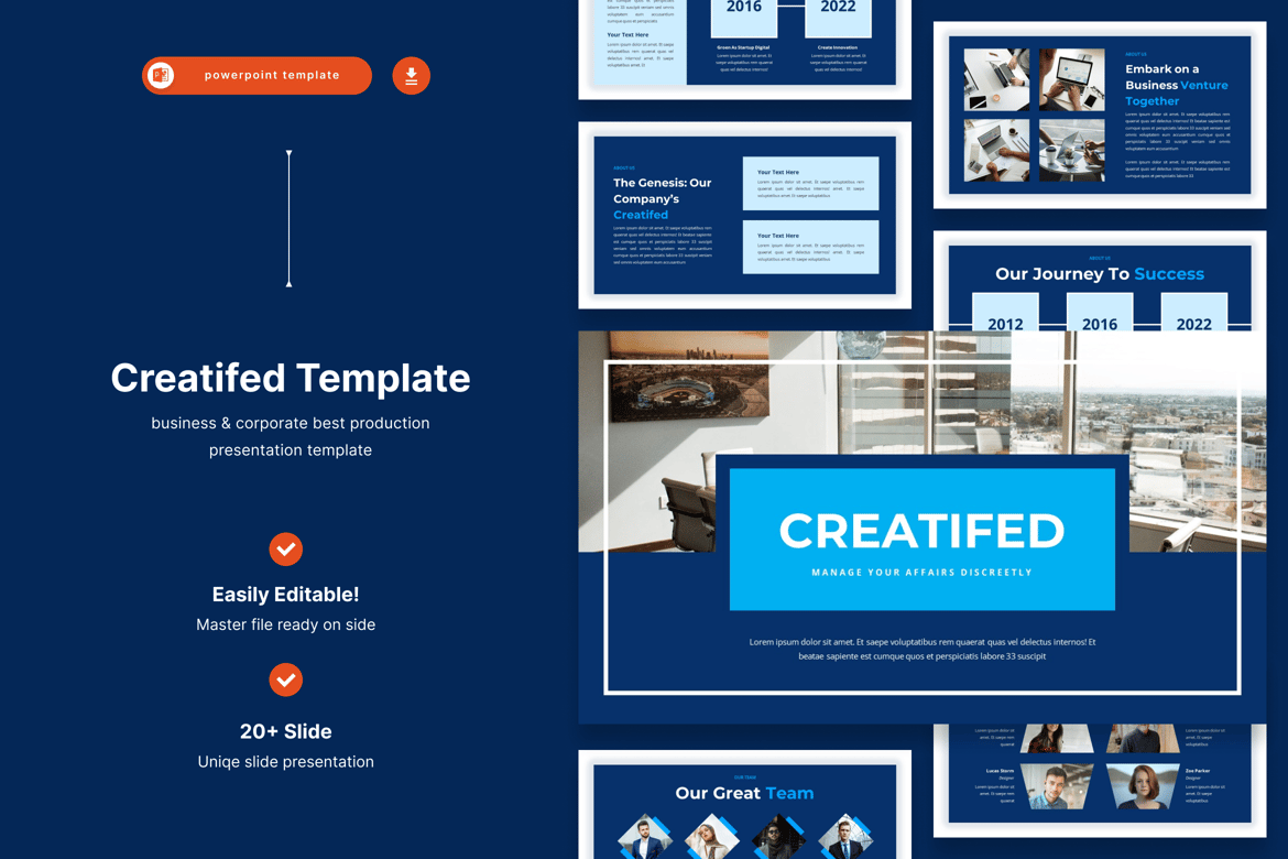 Creatifed – Template Powerpoint Korporat yang Menarik