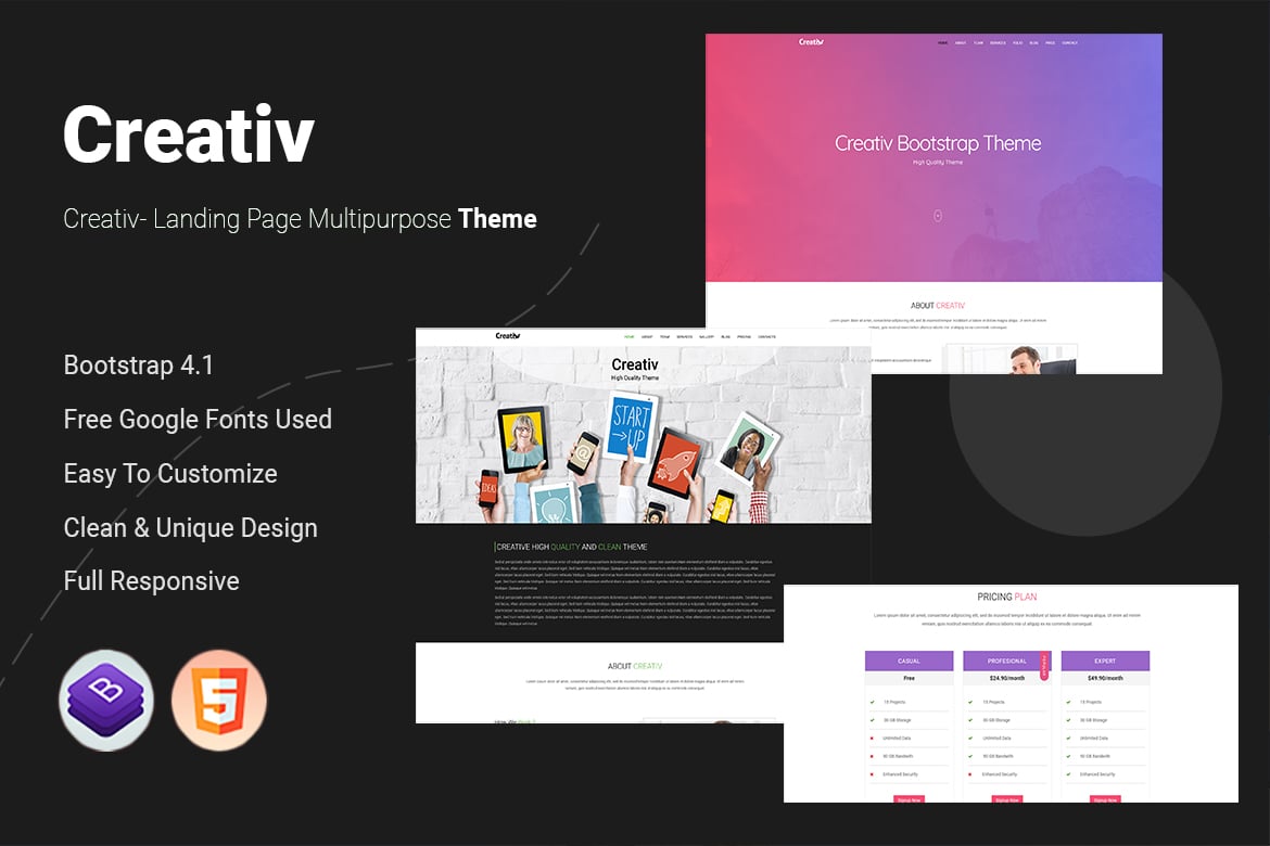 Template Website Creativ: Tema Landing Page Serbaguna yang Responsif