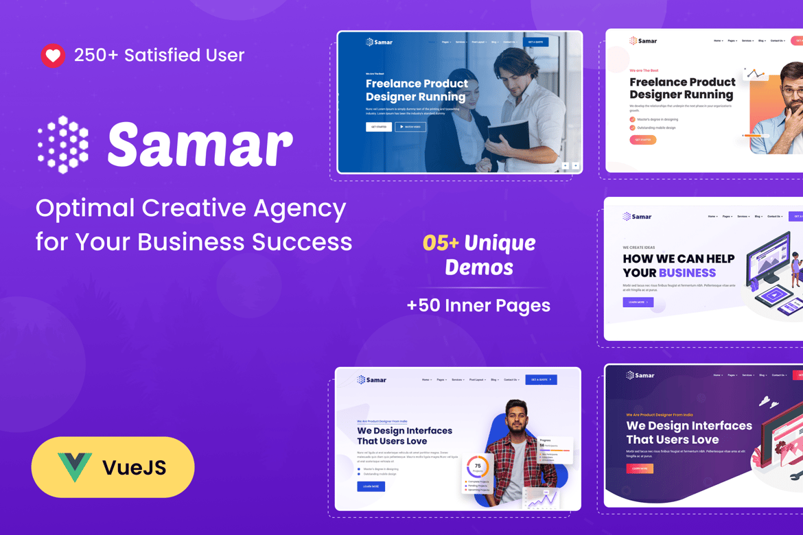 Template Website Kreatif dan Portofolio VueJS yang Modern