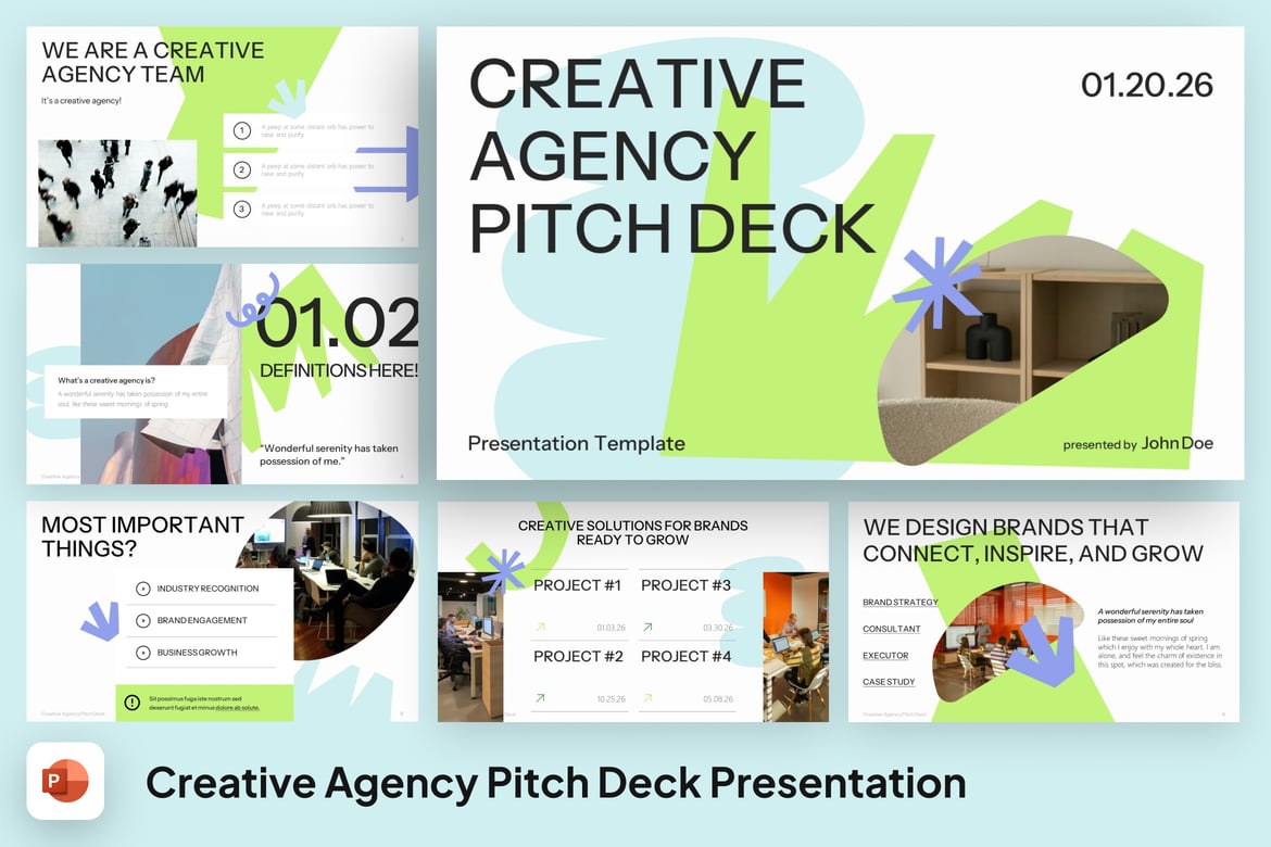 Template PowerPoint Pitch Deck untuk Agensi Kreatif yang Modern