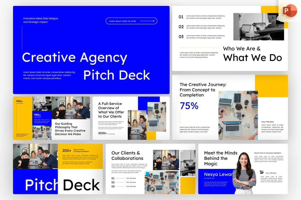 Template Presentasi PowerPoint untuk Agensi Kreatif yang Menarik
