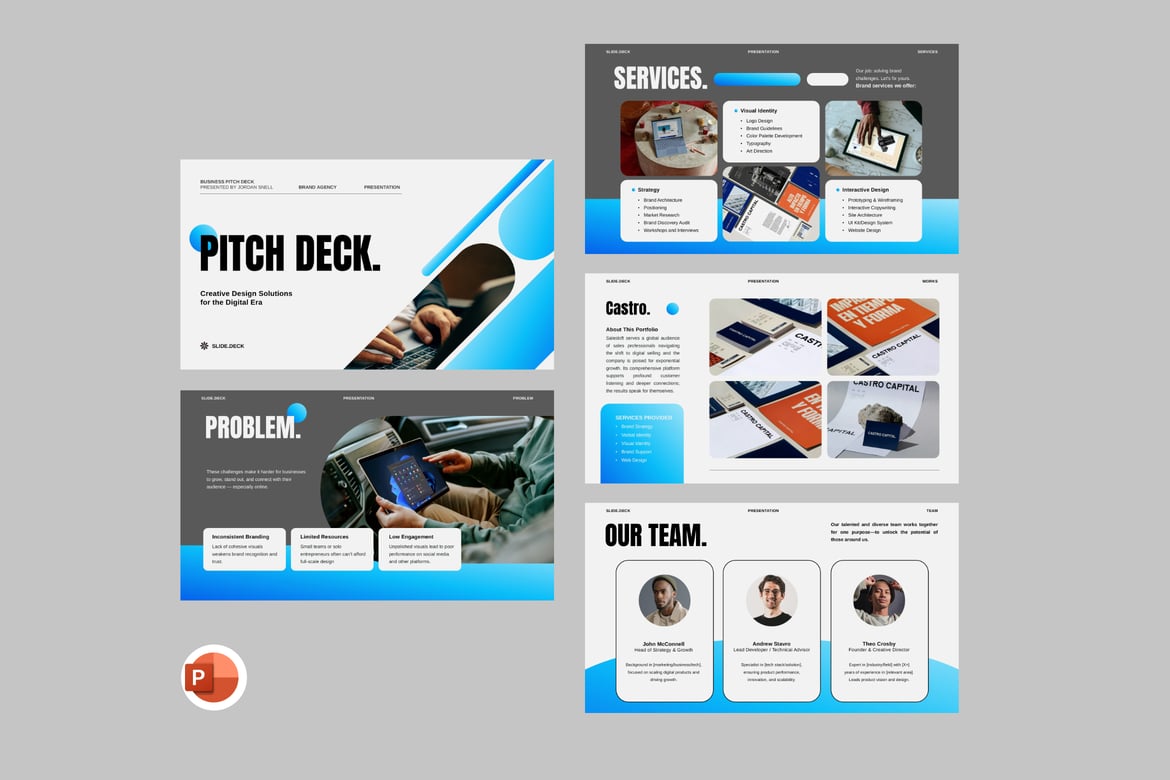 Template PowerPoint Pitch Deck untuk Agensi Kreatif yang Menarik