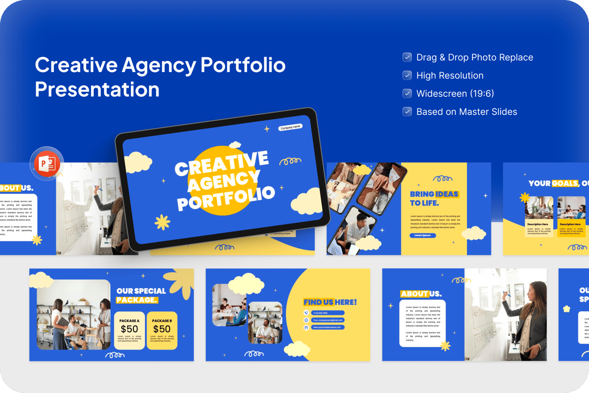 Template Presentasi Portfolio Kreatif untuk Agensi