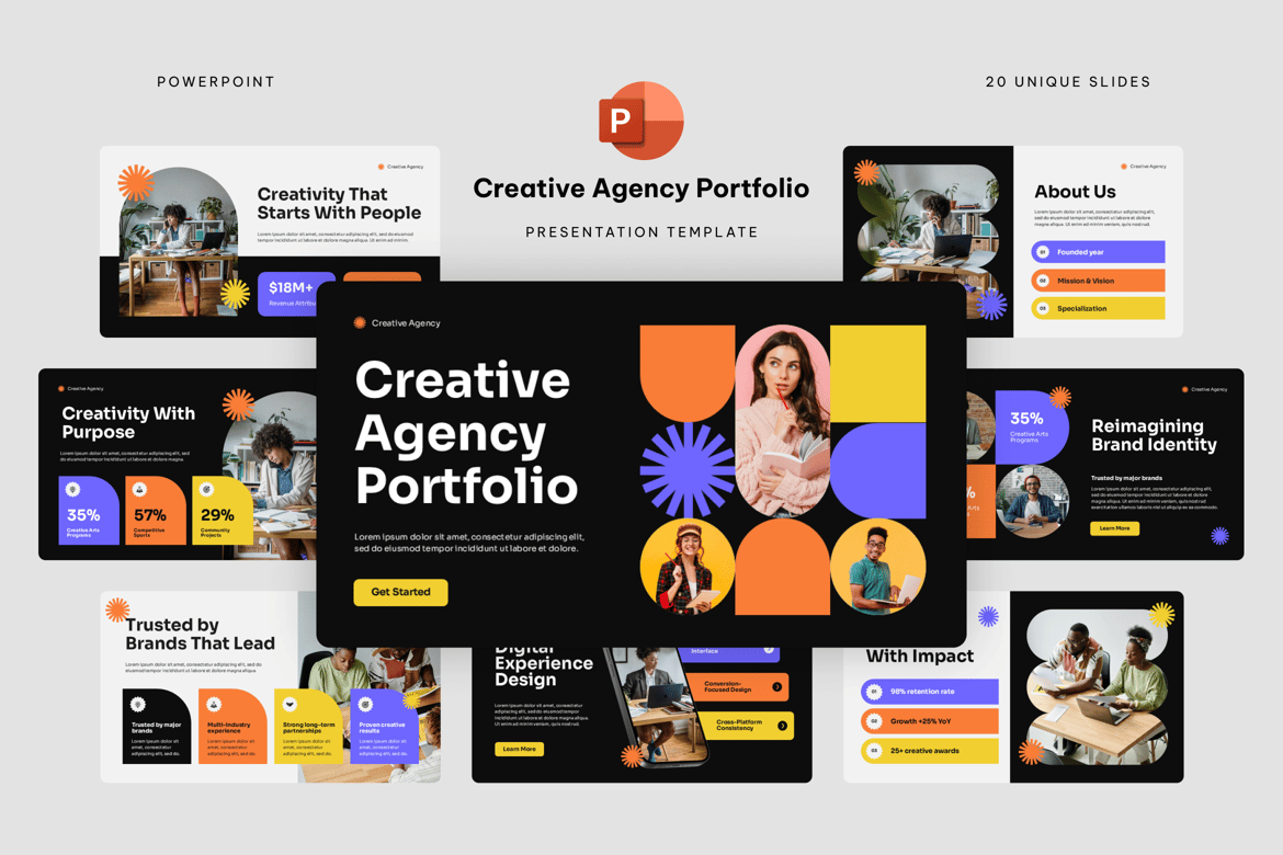Template Presentasi Portfolio Agensi Kreatif yang Menarik