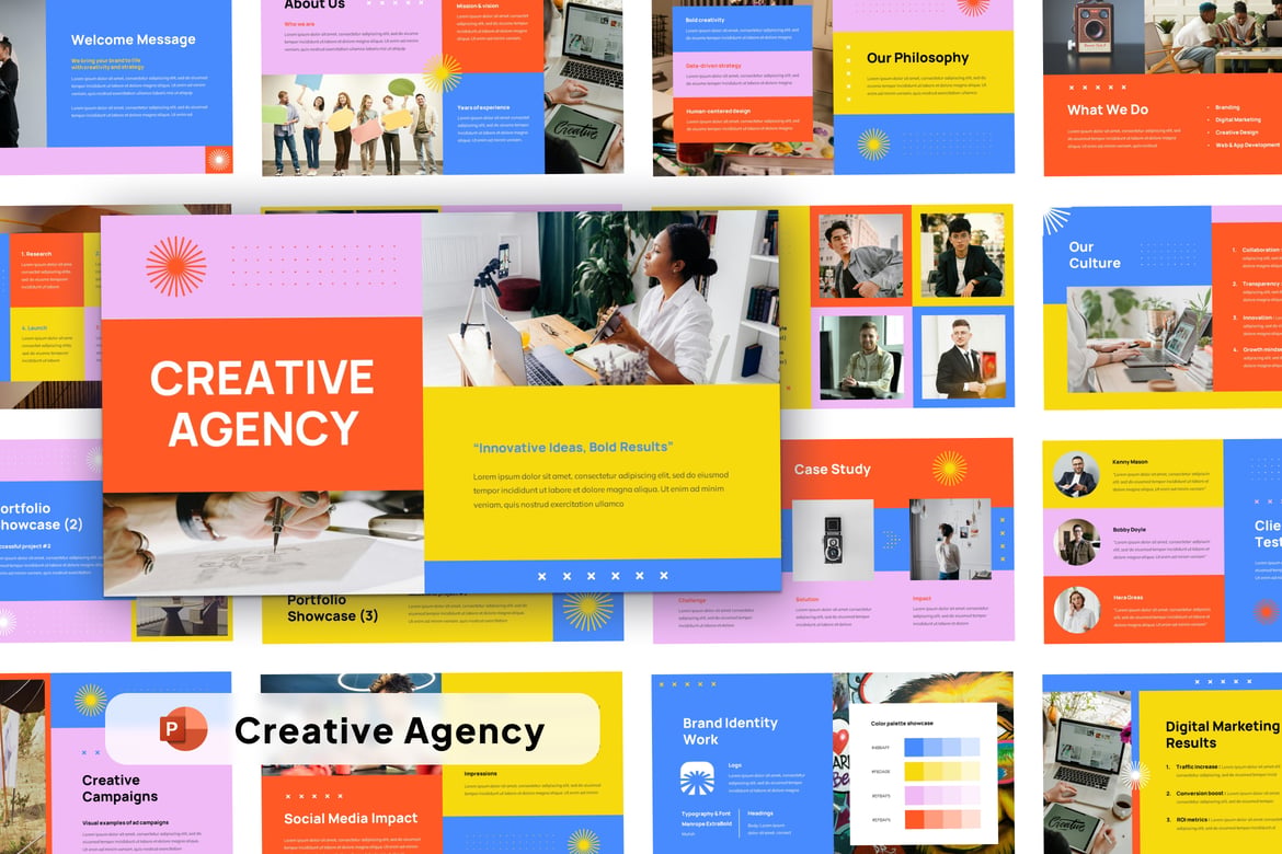 Template Presentasi Kreatif untuk Agensi - PowerPoint