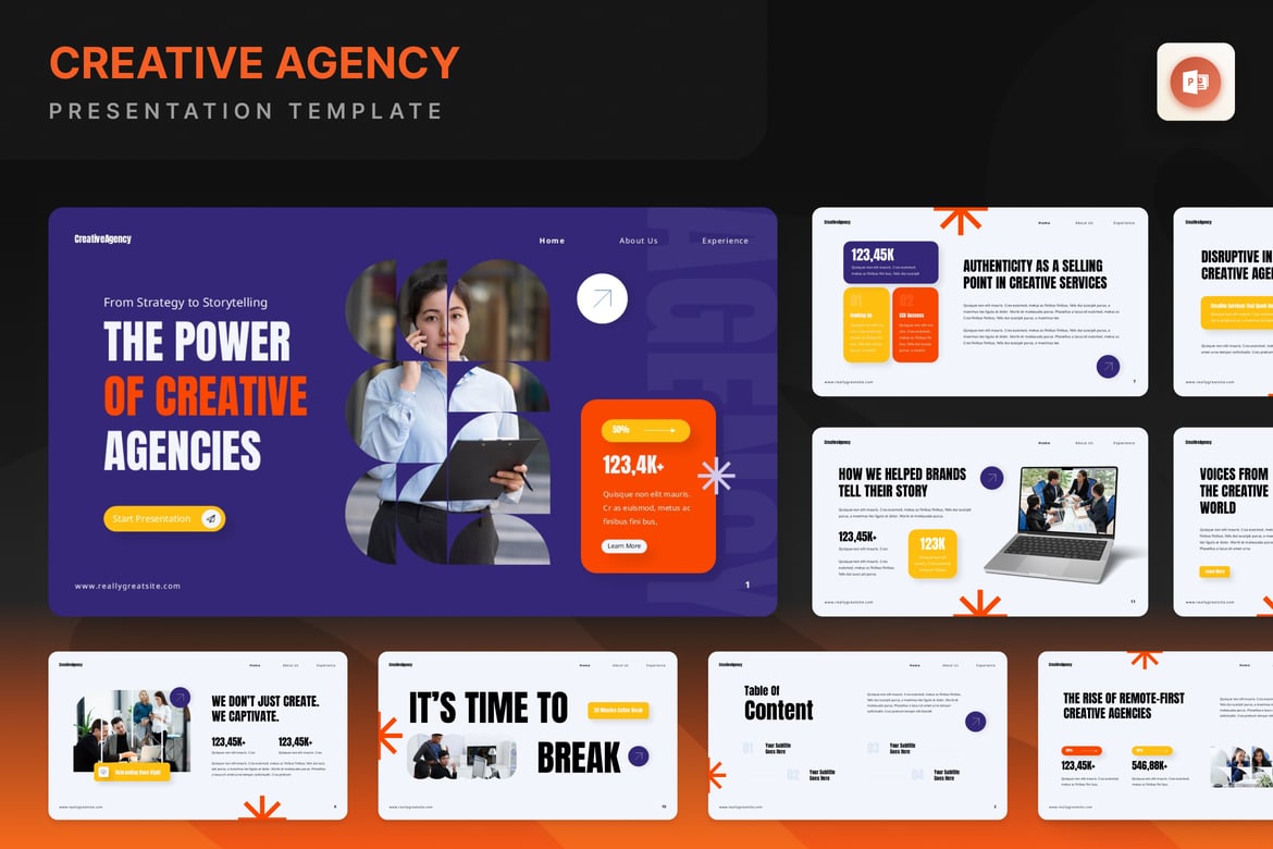 Template Presentasi Kreatif untuk Agensi - PowerPoint