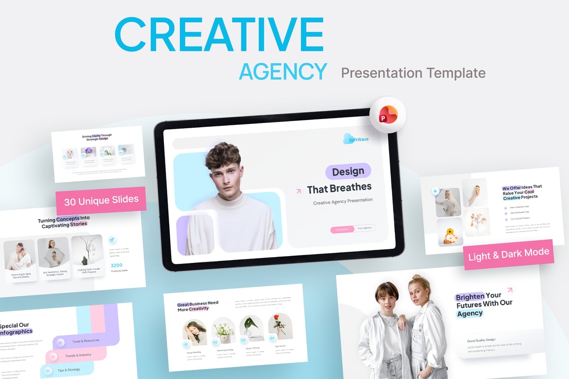 Template PowerPoint Kreatif untuk Agensi Modern