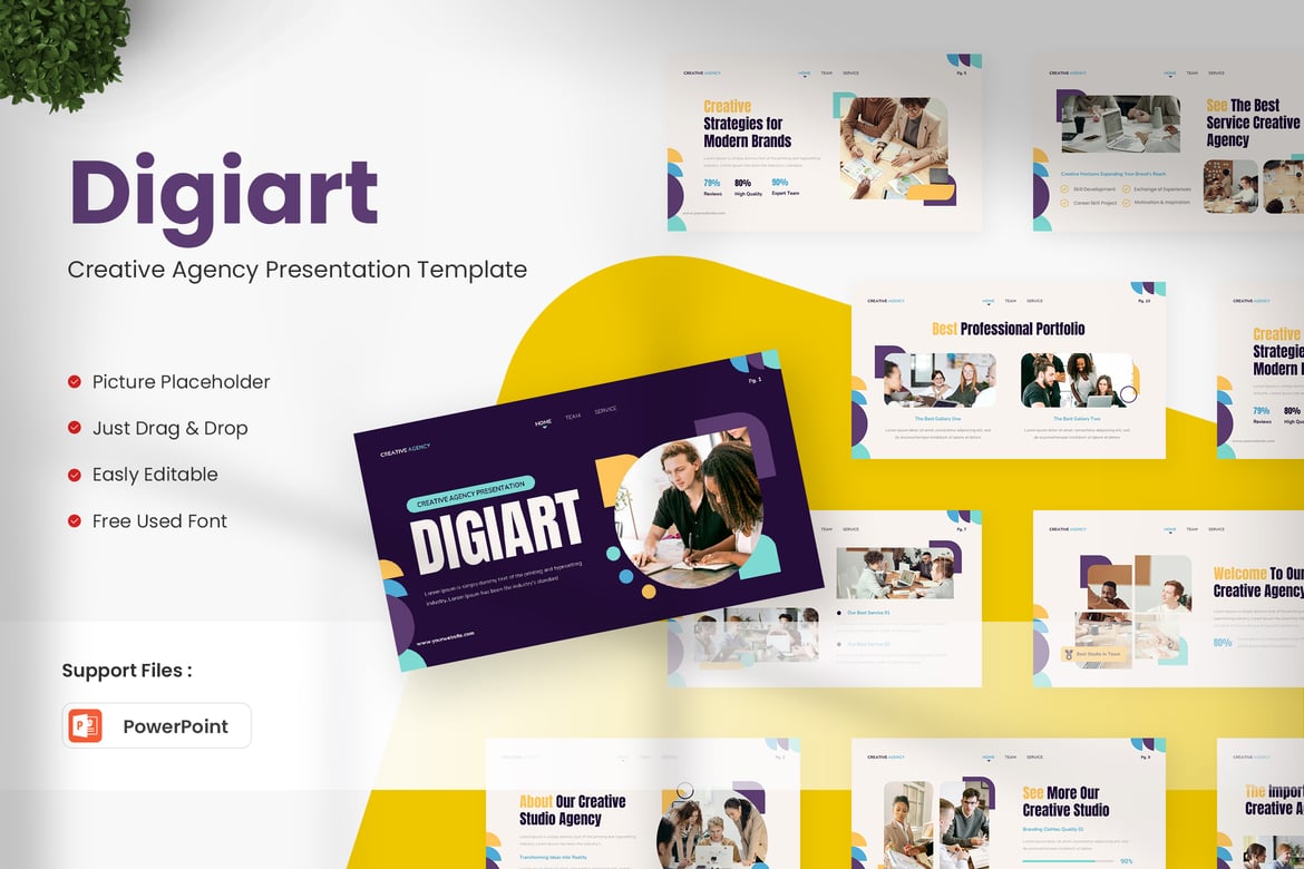 Template Presentasi Powerpoint untuk Agensi Kreatif yang Menarik