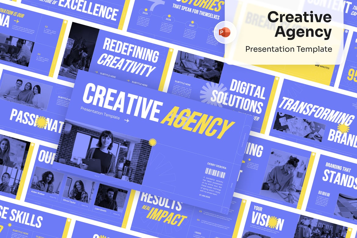 Template Presentasi PowerPoint untuk Agensi Kreatif yang Menarik