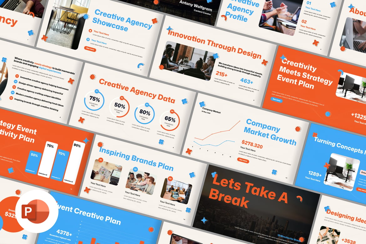 Template Presentasi PowerPoint untuk Agensi Kreatif yang Menarik
