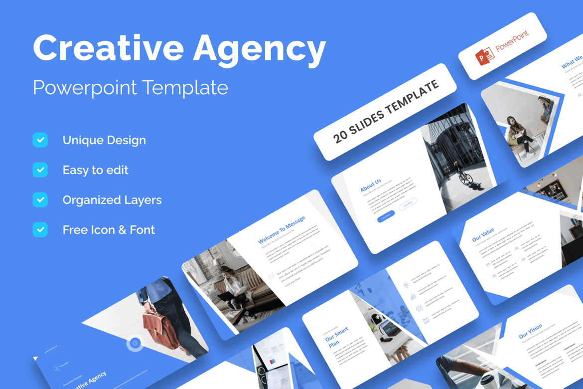Template Presentasi Kreatif untuk Agensi - PowerPoint