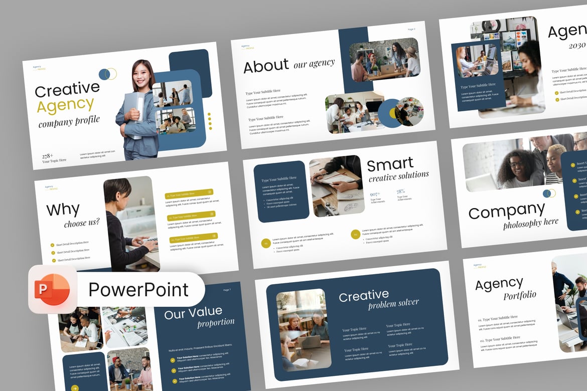 Template Presentasi PowerPoint untuk Agensi Kreatif