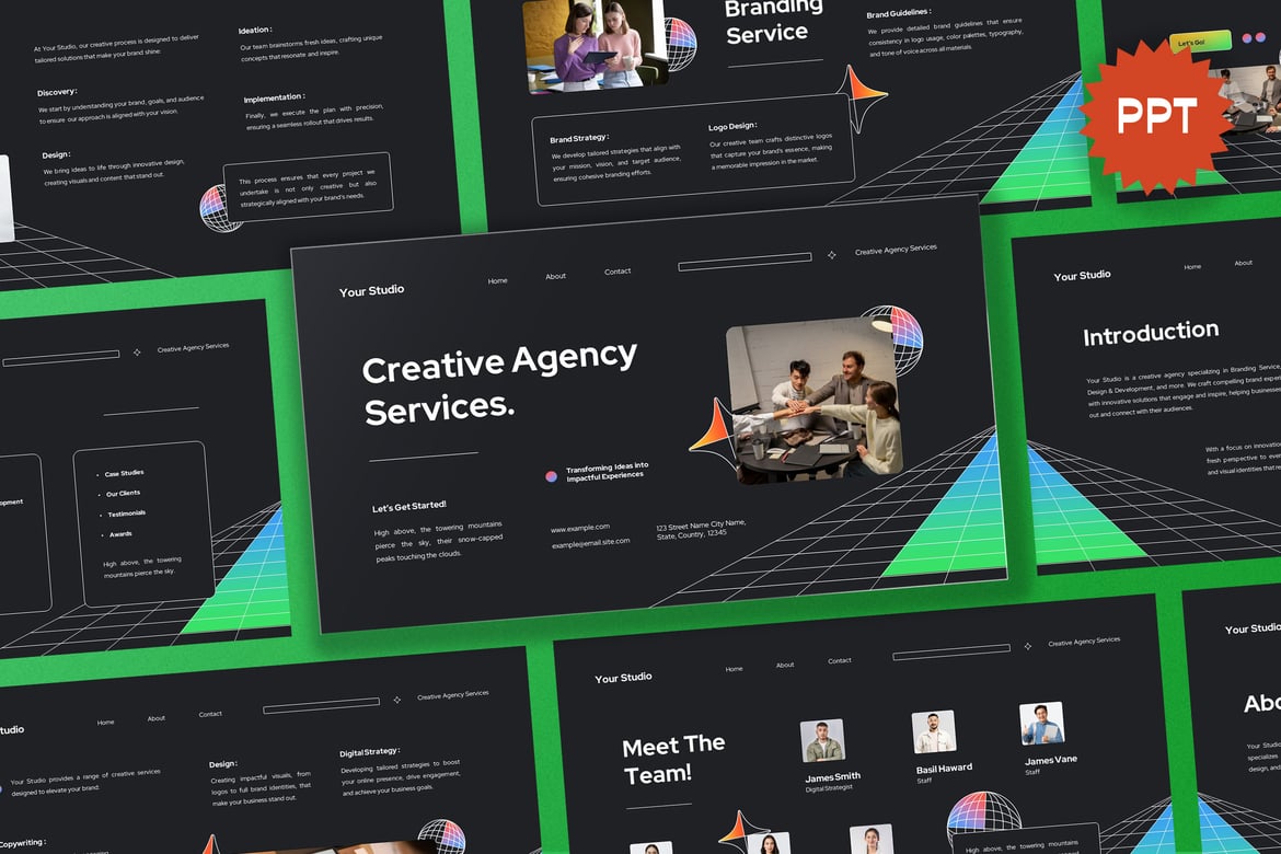 Template Presentasi PowerPoint untuk Agensi Kreatif yang Menarik