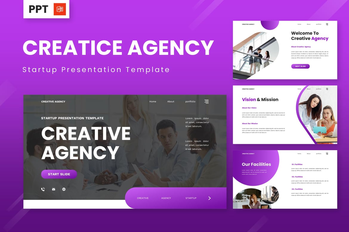 Template Presentasi Powerpoint untuk Agensi Kreatif dan Startup