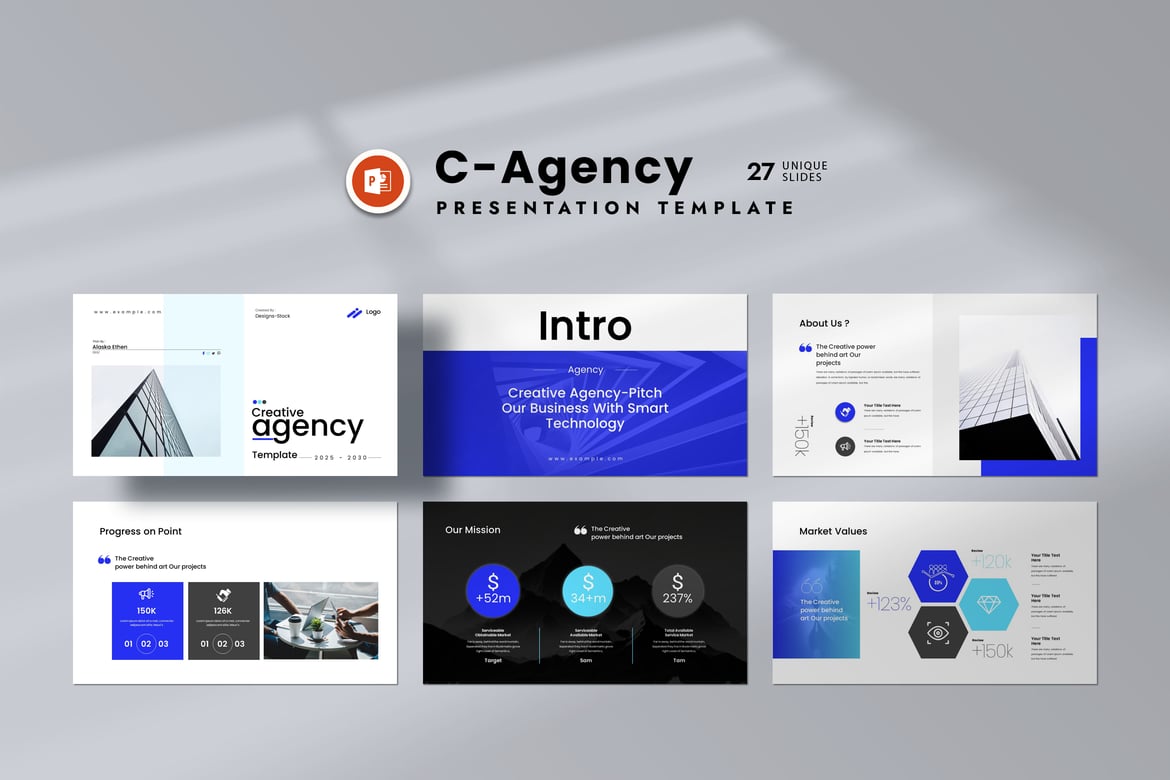 Template PowerPoint Kreatif untuk Agensi Bisnis yang Menarik