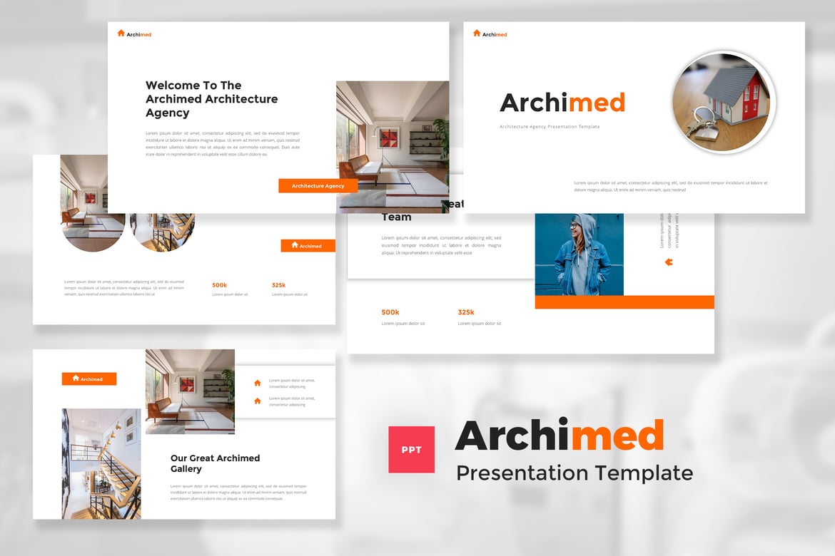 Template PowerPoint Arsitektur Kreatif yang Menawan