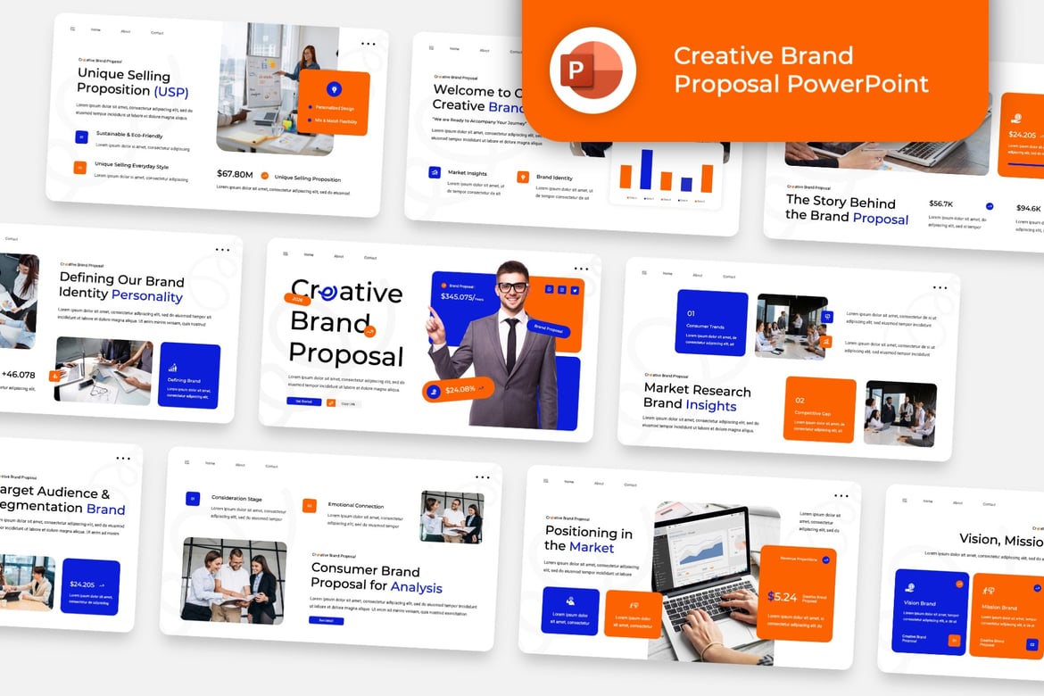 Template Presentasi Brand Kreatif PowerPoint yang Modern
