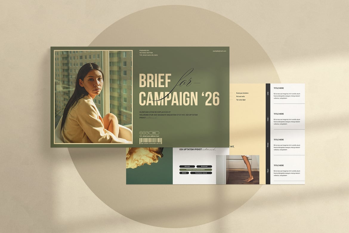 Template Presentasi PowerPoint Brief Kreatif yang Menarik