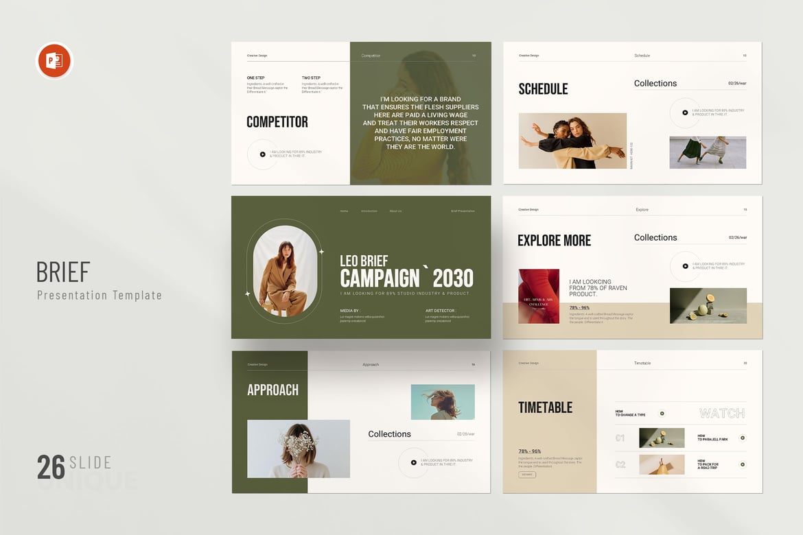 Template Presentasi PowerPoint Rencana Kreatif yang Menarik