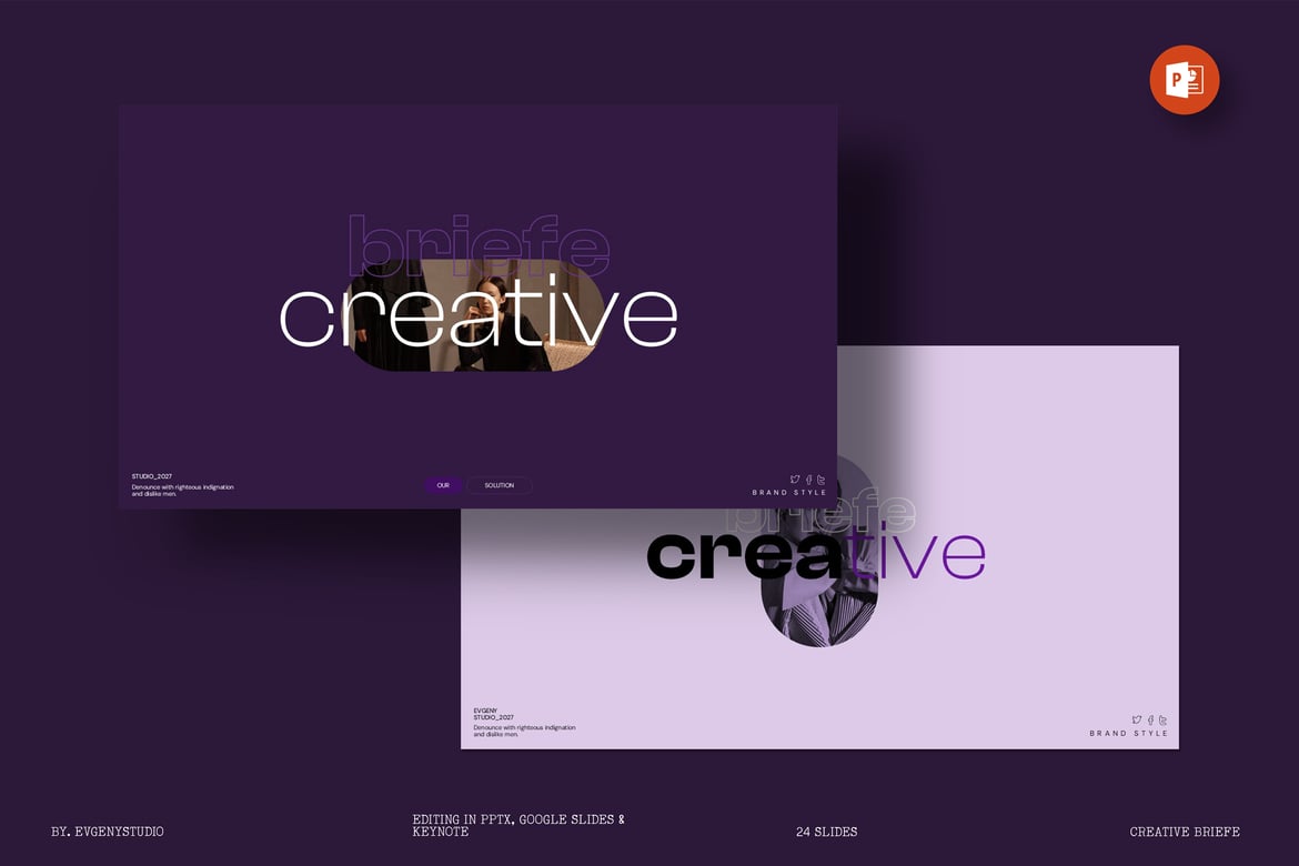 Template PowerPoint Kreatif Briefe untuk Presentasi Profesional