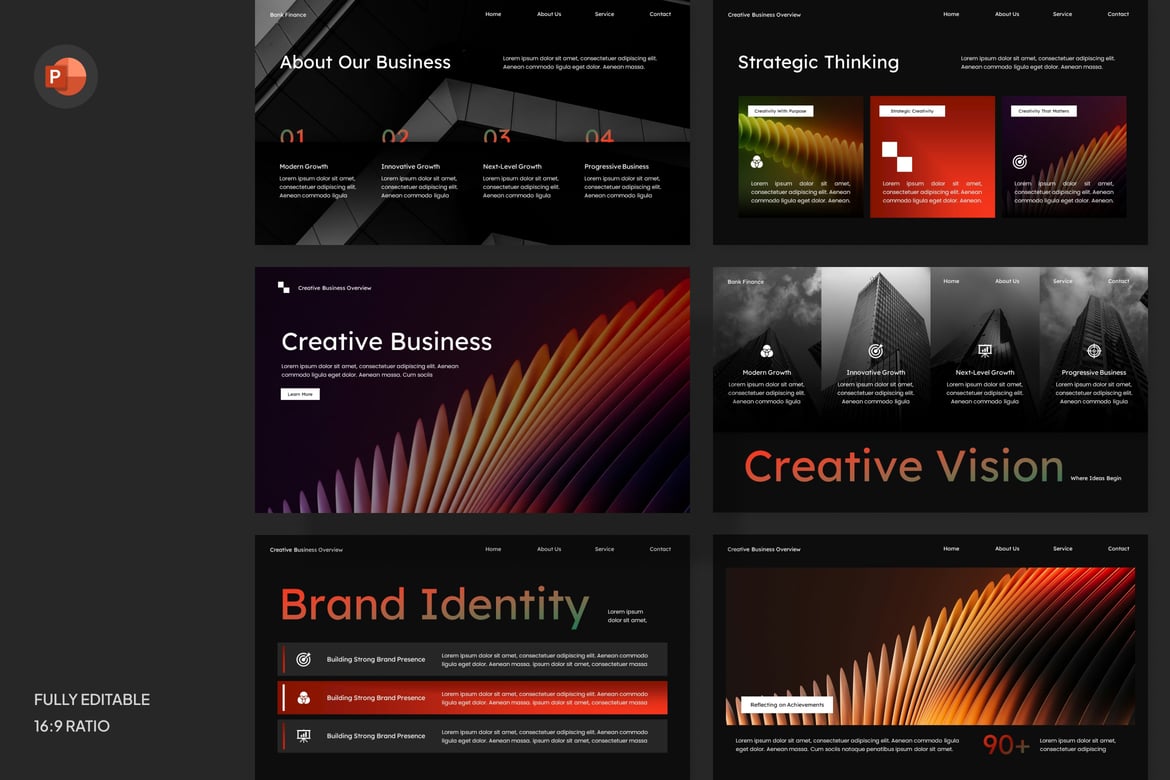 Template PowerPoint Kreatif untuk Rangkuman Bisnis
