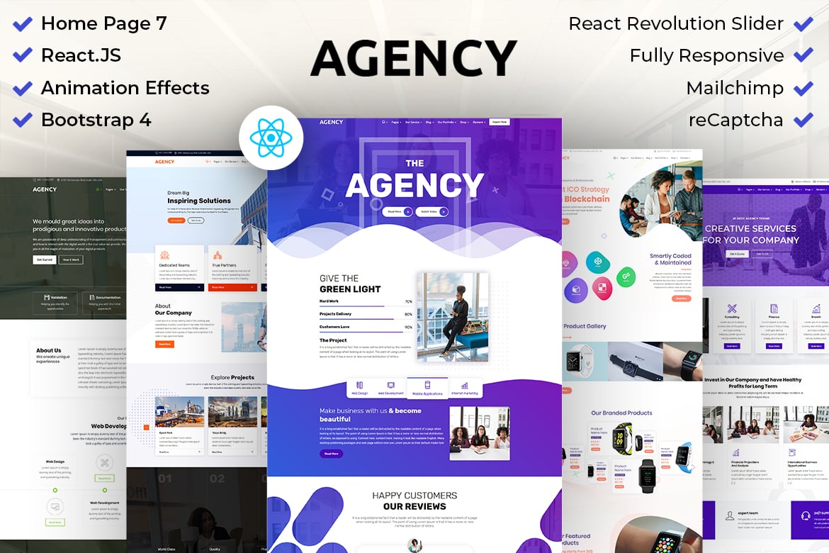 Template Website Kreatif Berbasis React Js yang Menarik