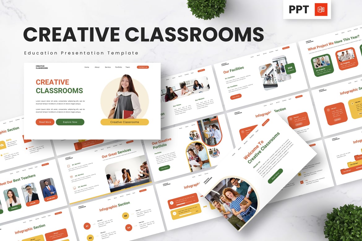 Template Presentasi Kreatif untuk Kelas dan Pendidikan