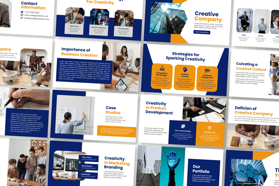 Template PowerPoint Perusahaan Kreatif yang Menarik