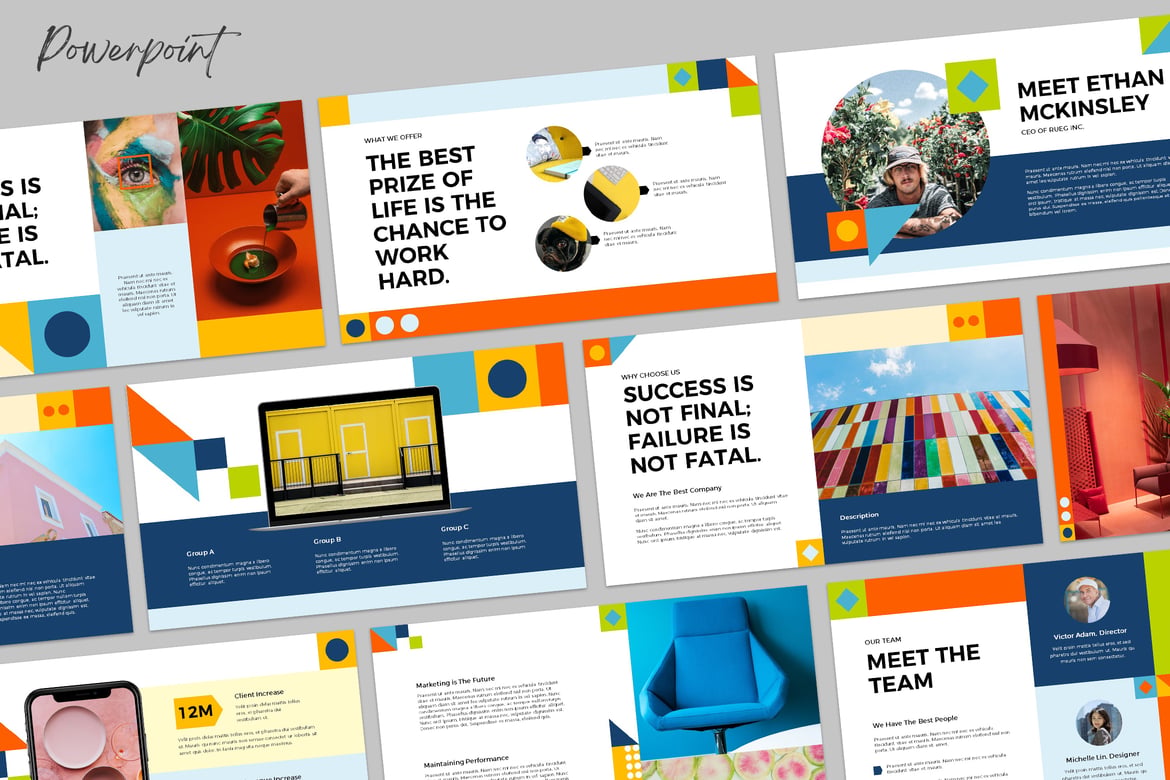 Template PowerPoint Korporat Kreatif untuk Presentasi Profesional