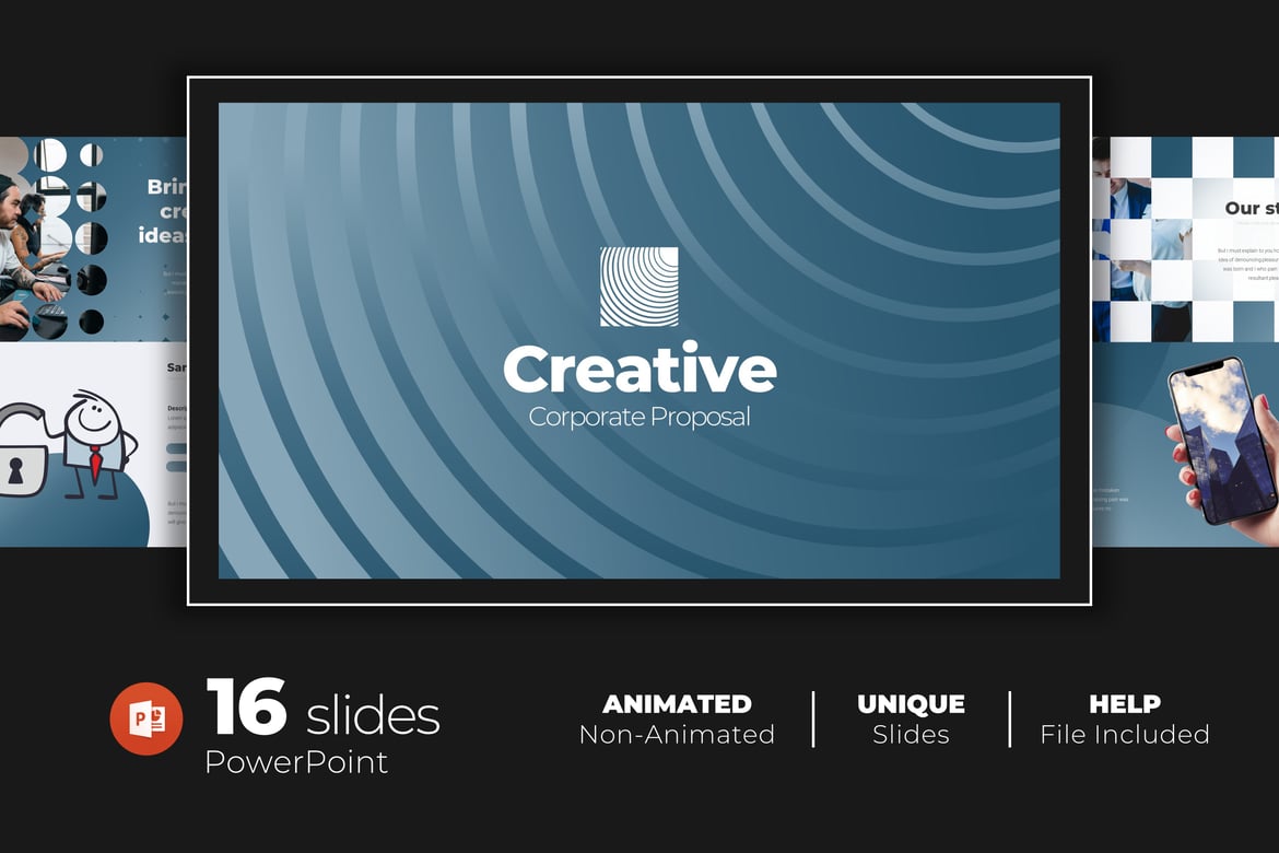 Template PowerPoint Proposal Korporat yang Kreatif dan Profesional