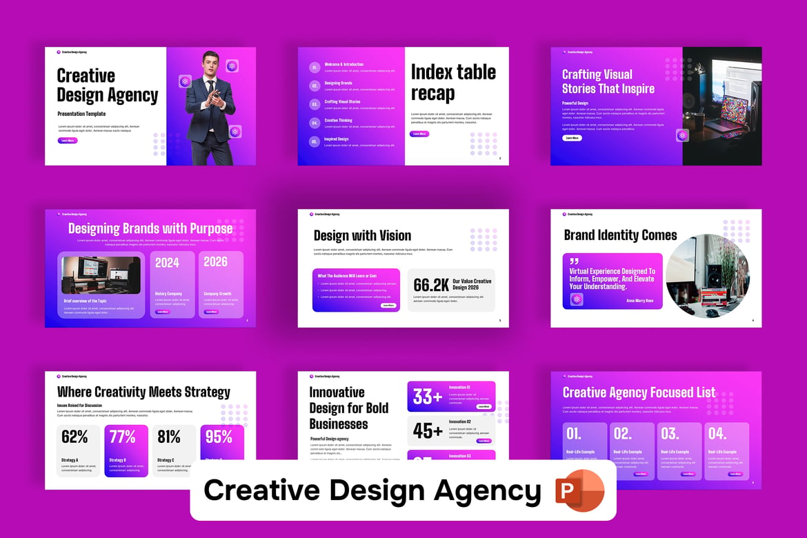 Template Presentasi PowerPoint untuk Agensi Desain Kreatif