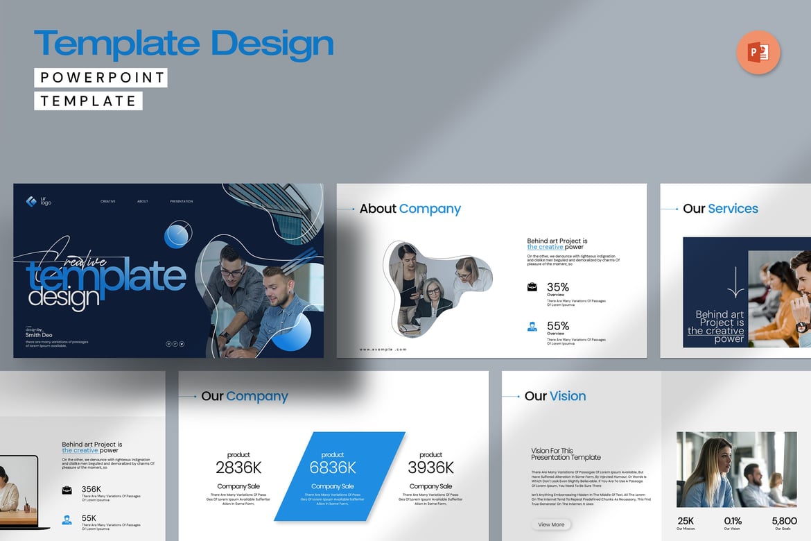 Template PowerPoint Desain Kreatif untuk Presentasi Profesional