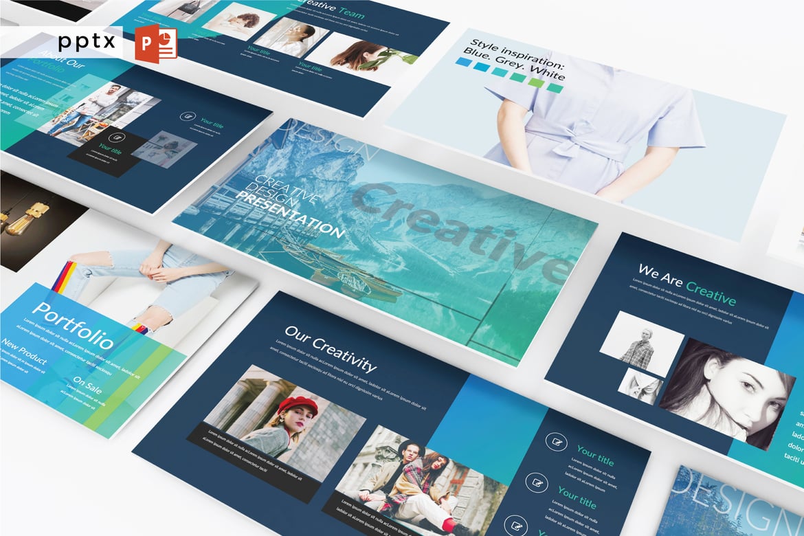 Template Presentasi PowerPoint Modern - CREATIVE DESIGN V679