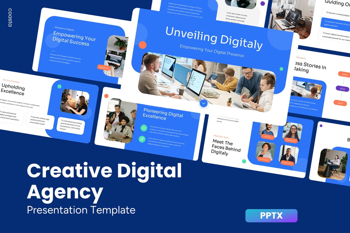 Template Presentasi Kreatif untuk Digital Agency yang Menginspirasi