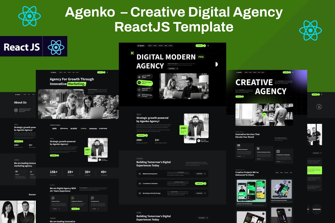 Template Website Kreatif Agenko untuk Digital Agency dan Startup