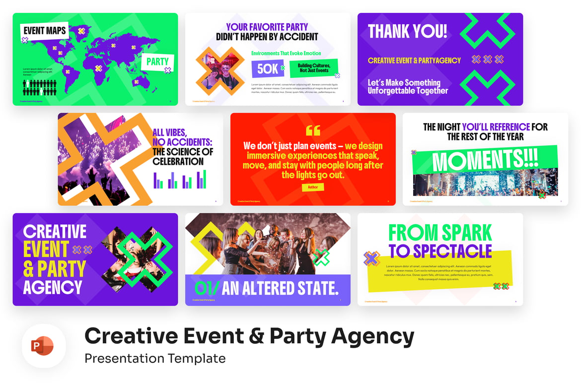 Template PowerPoint Kreatif untuk Acara dan Pesta yang Mengesankan