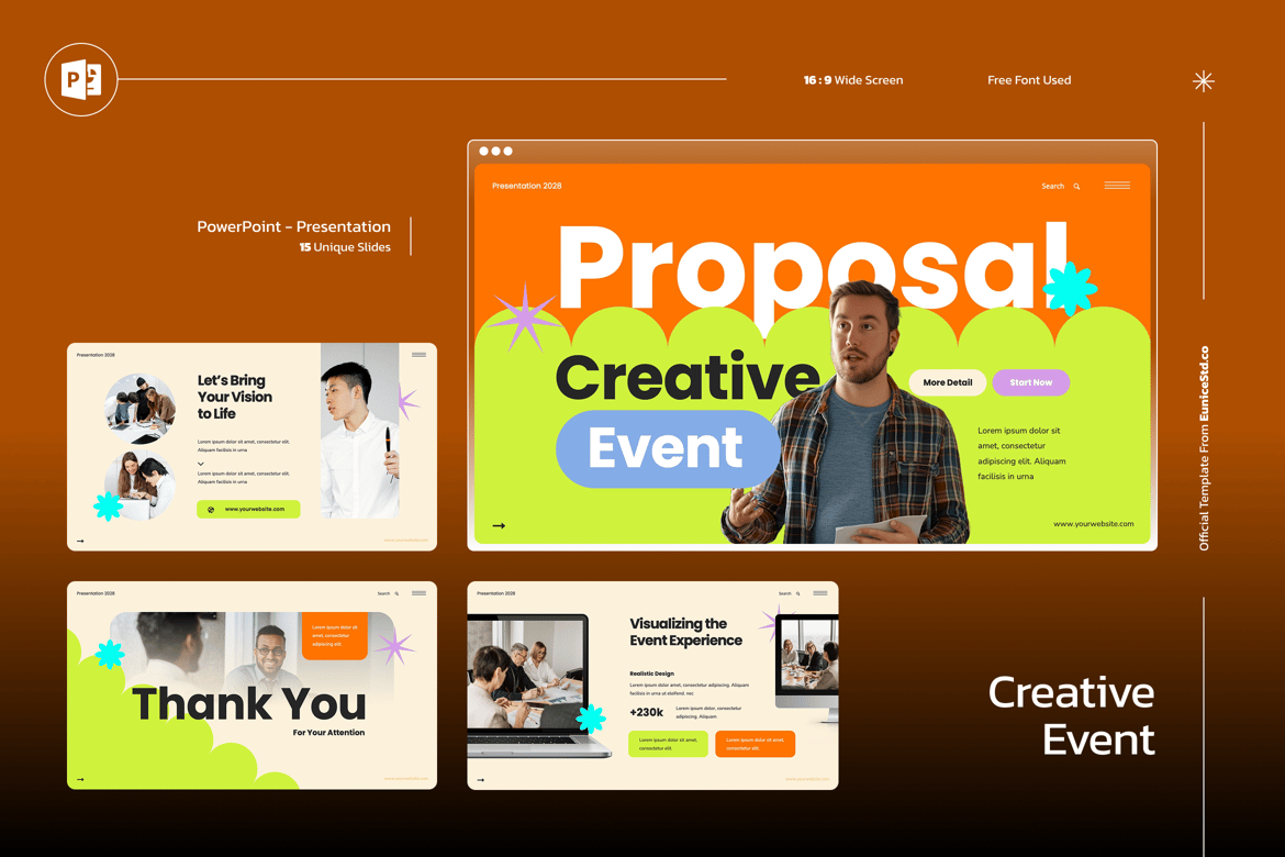Template Powerpoint Proposal Acara Kreatif yang Menarik