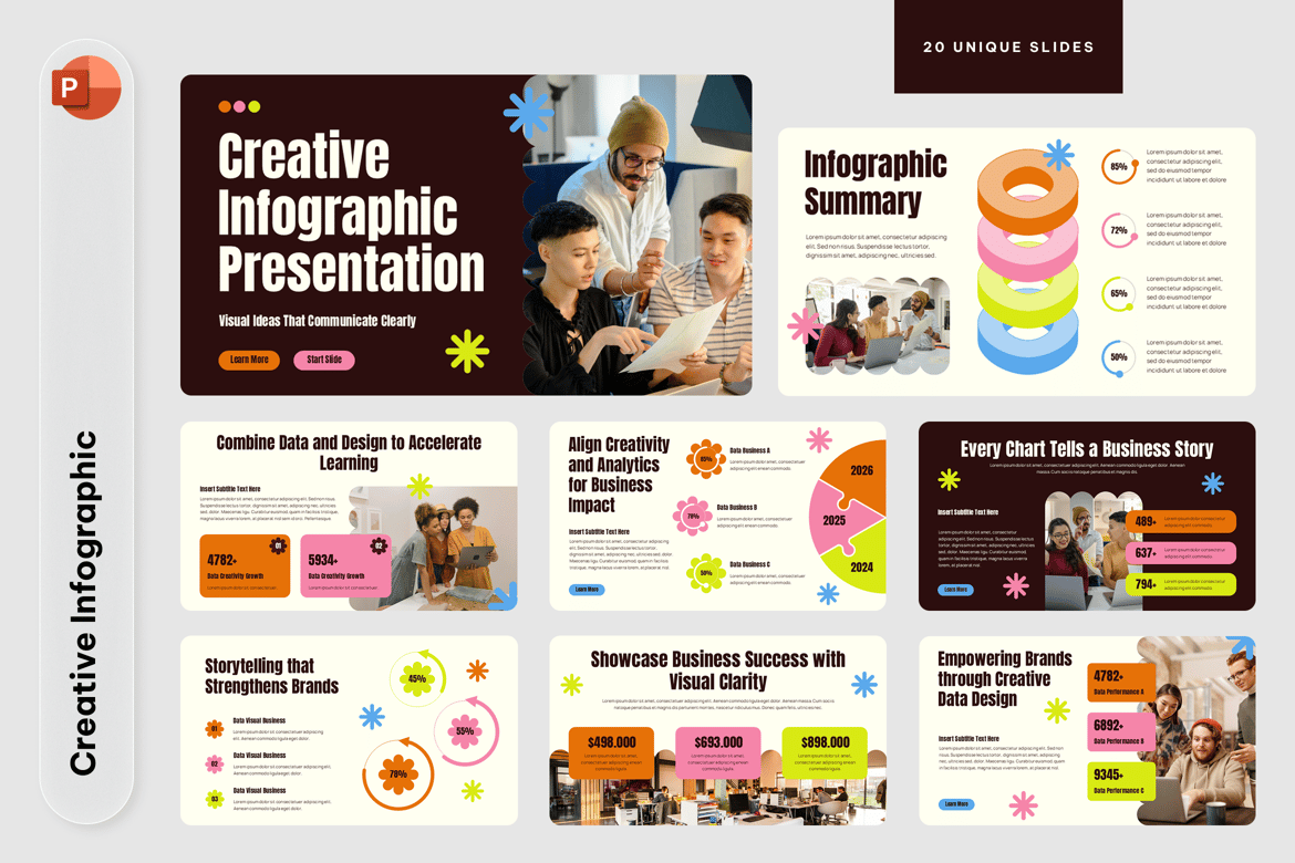 Template Presentasi Infografis Kreatif untuk PowerPoint