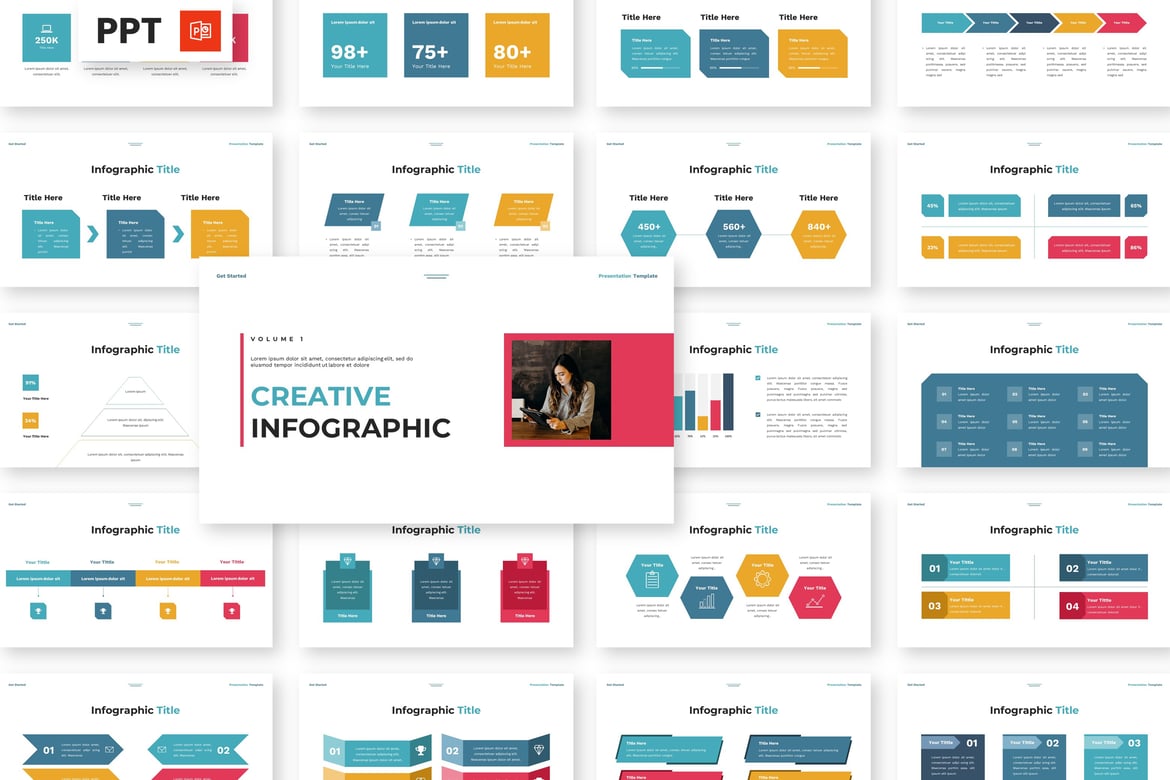 Template Powerpoint Infografis Kreatif Volume 1 yang Menarik