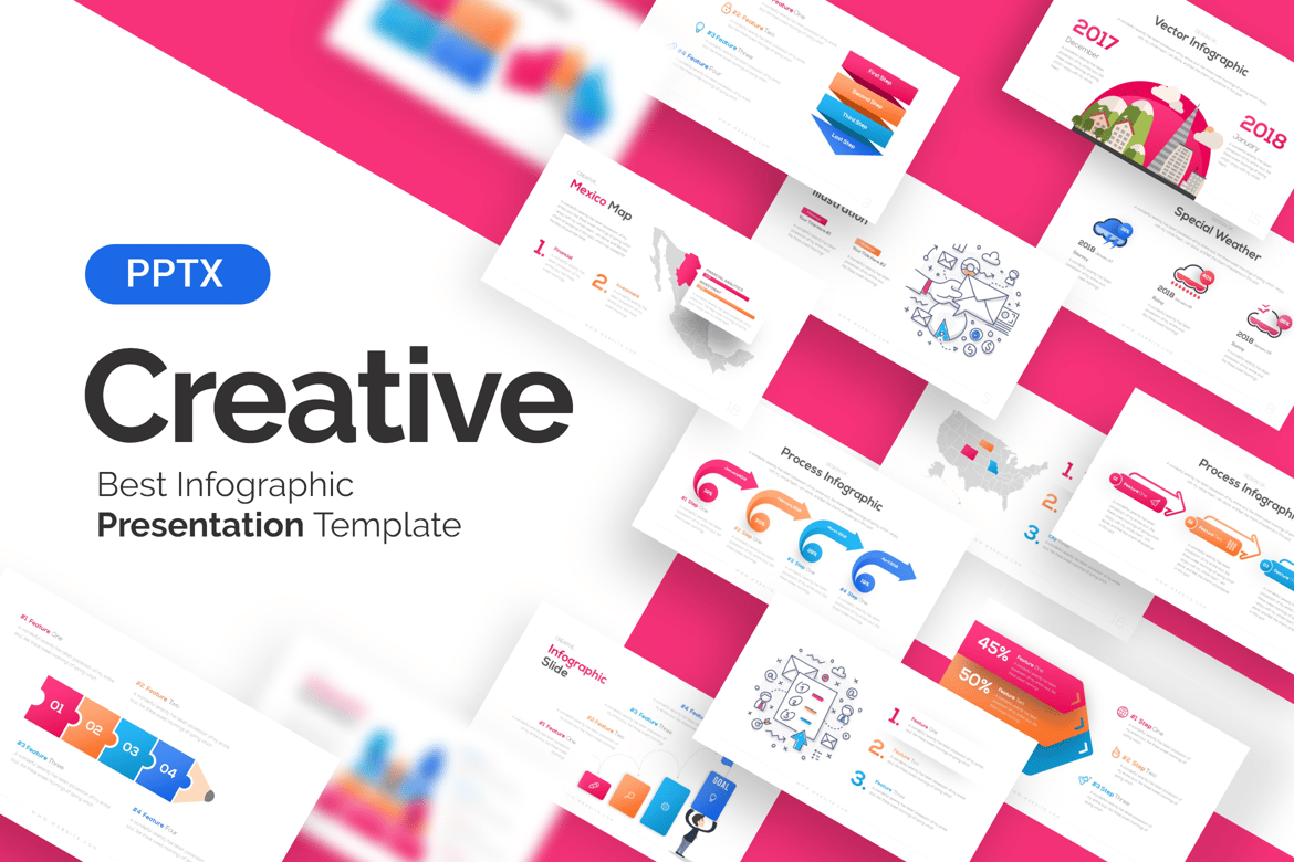 Template PowerPoint Infografis Kreatif untuk Presentasi Menarik