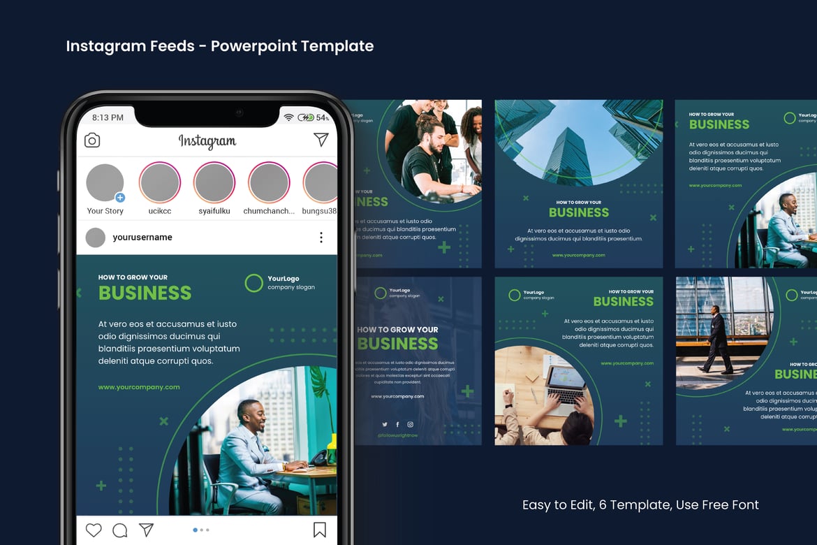 Template PowerPoint Kreatif untuk Postingan Instagram yang Menarik
